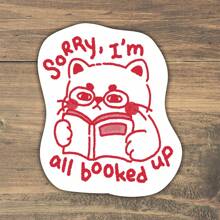 1 pieza Pegatina "He terminado todos mis libros" | Pegatina para amantes de los libros, gato de lectura, pegatina Kindle, pegatina de gato linda, pegatina de ratón de biblioteca, pegatina exclusiva de ratón de biblioteca - Multicolor - Ver 10