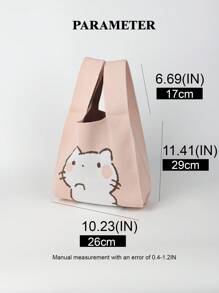1 Peça Bolsa Multiuso de Crochê Respirável com Padrão de Gato Cartoon, Bolsa Transversal de Moda Casual Feminina, Adequada para Uso Diário, Férias, Transporte, Compras, Fotografia, Viagem, Acampamento, Caminhada, Volta às Aulas, Feriados, Estudante, Mulher, Todas as Estações, Também um Ótimo Presente para o Dia das Mães - Multicolorido - Visão 3