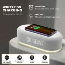 Wireless Charging Station Digital Alarm Clock For Bedroom Temperature Display 15W Wireless Charger Dock With Night Light Compatible With IPhone 16/15/14/13/12/11/X/SE/8 Seriesfor Pixel ,Galaxy And More,Various Electronic Products Supporting Wireless Charging Nan