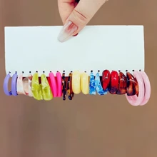 10-40Pairs/Set Acrylic Resin Oversized Hoop Earrings Assorted - Earring Set - View 9