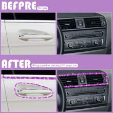 Easypie Selection 1PC Dải trang trí khảm kim cương ô tô DIY, Trang trí ô tô tự dính, Phụ kiện ô tô đính đá cho nữ, Trang trí nội thất và ngoại thất ô tô lấp lánh, Miếng dán cửa trang trí bằng đá cho bảng điều khiển ô tô - Một cỡ - Xem 3