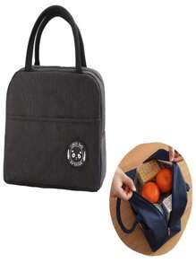Portable Fitness Thermal Bag Lunch Box Travel Necessary Student Lunch Box Easy To Wash And Use Everyday - màu đen - Xem 2