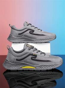 Herren Trainingsschuhe, Laufschuhe, Lässig Schuhe, Arbeitsschuhe, atmungsaktive und bequeme Wanderschuhe, Walkingschuhe - Grau - Übersicht 3