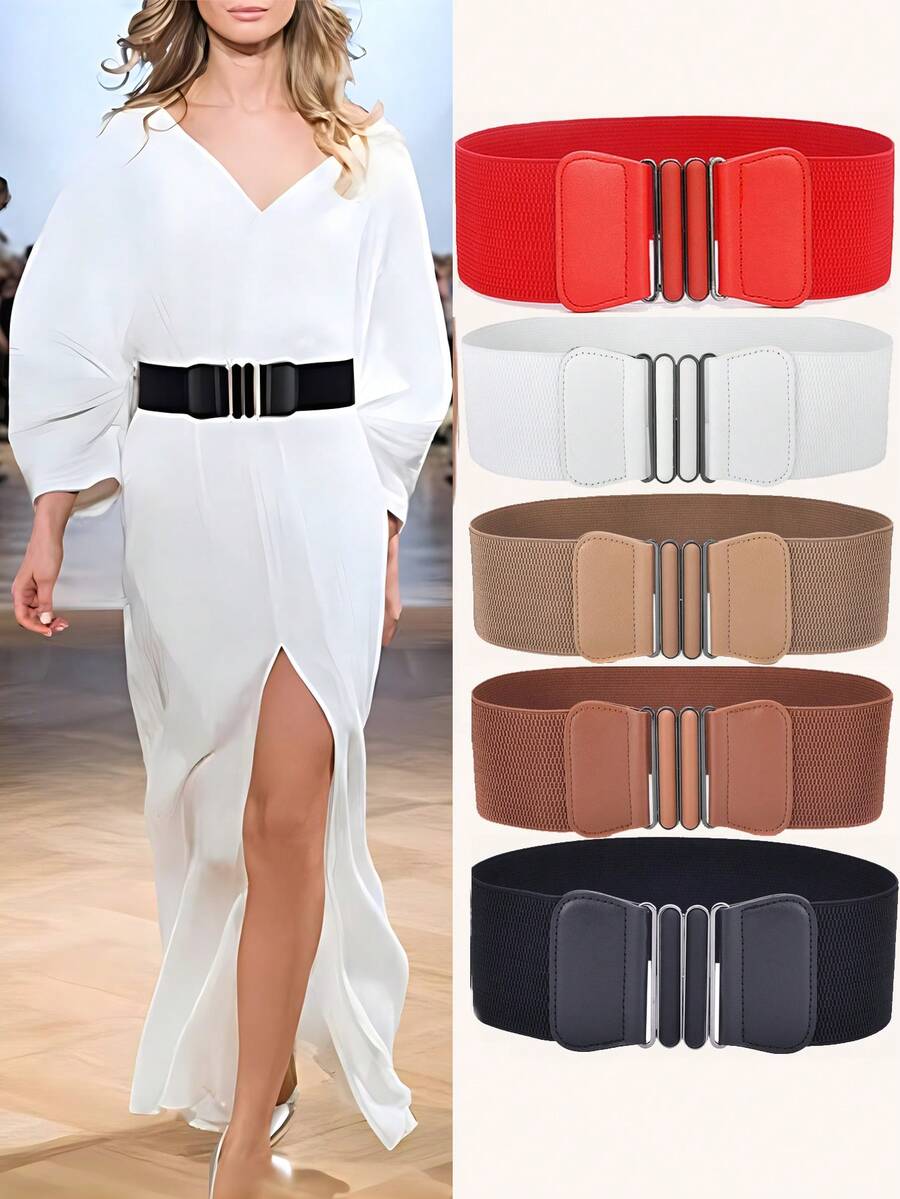 Beltox fine 1 chiếc thắt lưng co giãn cho nữ, dây lưng bản rộng có thể điều chỉnh phù hợp với váy, áo khoác, áo len và áo khoác