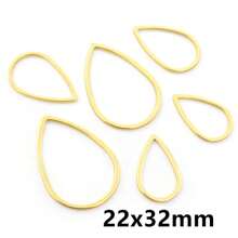20pcs 304 Stainless Steel Gold Plated Charms Pendant Drop Shape Closed Frame Rings For DIY Earring Jewelry Makings Findings Accessories