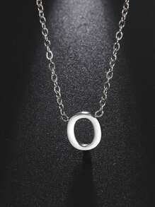 1 件女士不銹鋼首字母項鍊 A-z 大寫字母吊墜生日禮物 - 信件系列 - 查看 62