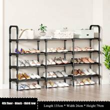 1 pieza Estantería para zapatos de múltiples niveles, estantería para zapatos independiente, fácil de ensamblar, organizador de zapatos para casa de alquiler, entrada, pasillo, dormitorio, baño, oficina, sala de estar - Negro - Ver 24