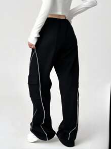 1pc Teen Girl Loose Casual Versatile Solid Outdoor Leisure Sports Workout Cargo Pants, Spring/Fall