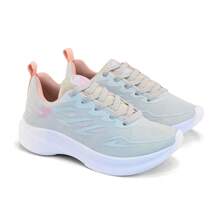 Kit 2 Women's Tennis Shoes + Sports Watch Gym Running-Training Work Soft Lightweight Comfortable - PTO-粉紅/灰-玫瑰色 - 查看 3