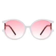 Oversized Irregular Round Sunglasses With Abstract Frame Design And Gradient UV Protective Lenses, Bold Statement Eyewear For Coachella Vibes, Open-Air Events, Fashion Editorials, Beach, Tour-Inspired Fashion And Fashion Photography - 白色 - 查看 1