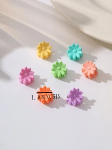 20pcs Random Color Daisy Flower Pet Hair Clips, Suitable For Small Dogs And Cats