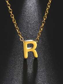 1 件女士不銹鋼首字母項鍊 A-z 大寫字母吊墜生日禮物 - 信件系列 - 查看 86