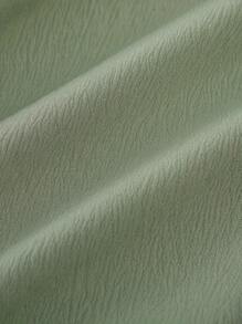 Conjunto masculino de 2 peças, camisa de manga comprida com bolso e aba de tecido plissado e calças casuais