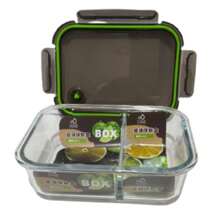 Hermetic Borosilicate Glass Lunch Box With Dividers 1000ML