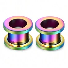 1Pair Simple Stainless Steel Ear Stretcher, 2mm4mm6mm8mm10mm Pulley Ear Expander, Unisex Ear Piercing Jewelry - Auricle - View 28