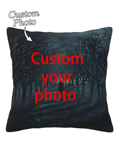 1 st anpassningsbart porträtt sött par barn högtid halloween pumpa spöke skelett foto gör-det-själv kuddfodral, familj par barn husdjur vän enkelsidigt tryckt örngott för vardagsrum soffa sovrum sänggavel, dekorativt kuddfodral, utan kuddinlägg, andningsbart, lätt, tvättbart, bekvämt, elegant, enkelt, unikt, för årsdagar, för mors dag