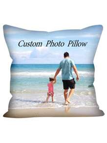 1件可定制人像可爱情侣儿童节日万圣节南瓜幽灵骷髅照片DIY抱枕套，家庭情侣儿童宠物朋友单面印花枕套，适用于客厅沙发卧室床头板，装饰抱枕套，不含枕芯，透气、轻便、可水洗、舒适、优雅、简约、独特，适合周年纪念日、母亲节等场合。 - 彩色 - 查看 5