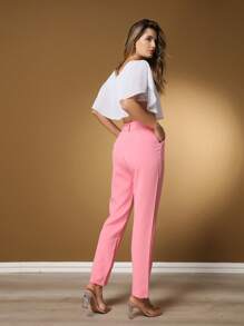 Women's Pants/Tailored Pants/Basic Pants/Elegant Pants/Skinny Pants/Blogger Pants/Fashion Pants - 粉色 - 查看 5