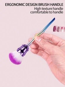 1Pc Nail Art Dust Brush Pink Rose-Shaped Design Cleaner Brush For Nails Makeup, Powder, Blush, Cleaning And Trimming Multi-Functional Rose Flower Nail Brush - Nail Dust Cleaner, Powder, Blush, Makeup Brush For Travel