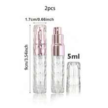 1 قطعة زجاجة رذاذ عطر 5 مل / 10 مل ، بخاخ سفر فارغ محمول ، وأكياس هدايا مخملية وردية بسحاب - أكياس هدايا ناعمة بالسحاب لحفلات الزفاف والأعياد وعيد الحب والذكرى السنوية ، قارورة عطر