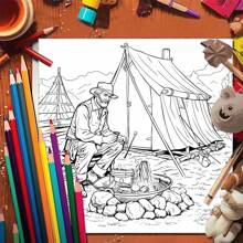 1pc 20-Page People Series Coloring Book, Featuring Cowboy, Dark Beauties, Each Page With Different Pattern Back To School,Mother's Day,Mom's Gift,Back To School,School Supplies - Multicolor - View 6