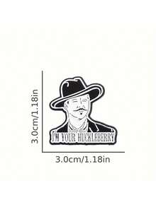 1 件创意黑色西装、黑色帽子、酷小伙别针、卡通胸针、趣味翻领徽章、服装、帽子和背包配饰、时尚创意胸针，是送礼的理想选择 - 彩色 - 查看 6