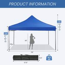 Sweetcrispy 10 X 10ft Pop Up Canopy Tent Easy Setup Outdoor Shade Instant Portable Sun Shelter Canopy Tent With Sand Bags For Parties Camping Beach - Blue - View 4