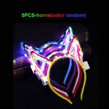 1PCS/5PCS LED 兔耳朵/角/猫耳朵/皇冠/眼镜发光头带适用于派对公主派对、婚礼、生日、清唱、毕业派对、音乐会、夜光派对装饰用品、新年圣诞节万圣节小礼物礼物分发最喜欢的礼物、圣诞节 - 彩色 - 查看 15