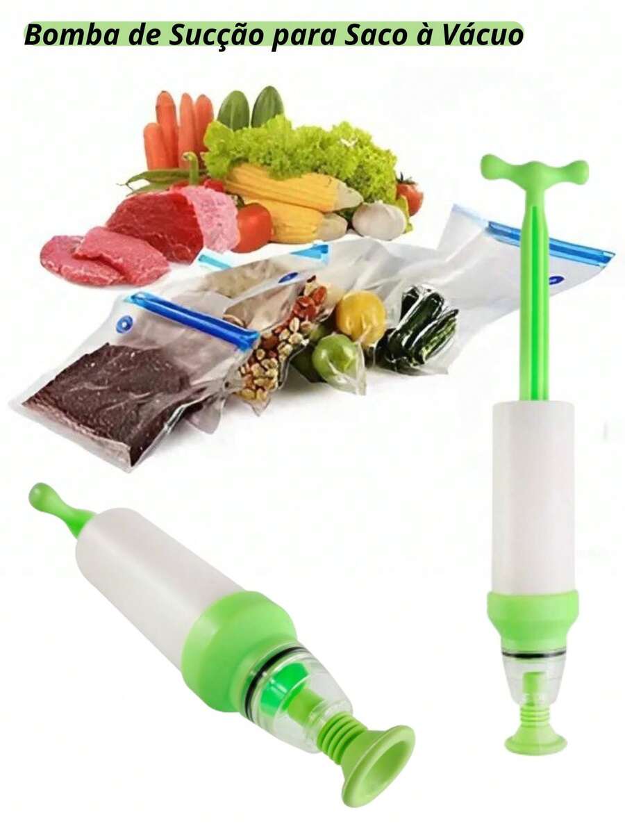 Vacuum Bag Suction Pump Ensuring That Fruits, Vegetables, Meats And Other Foods Remain Fresh And Tasty. - 綠色 - 查看 1