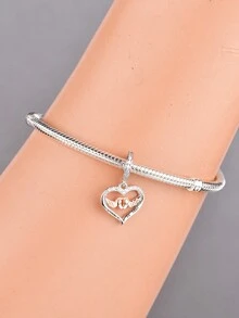 HuooNew 1 件优雅 925 纯银婴儿天使翅膀“奶奶”吊坠，男女通用纪念礼物 - 銀色 - 查看 4