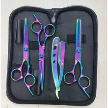 Kit Of 3 Professional Scissors With Razor Edge And Colored Thinning Shears - 藍色 (WJ-792-2) - 查看 4