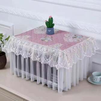 1pc Microwave Oven Cover, Printer Dust Cover, Lace Dust Cover For Oven, Versatile Universal Design