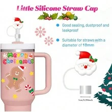Vỏ ống hút Giáng sinh tùy chỉnh 1 chiếc, Nắp ống hút phù hợp với cốc thủy tinh 30 & 40 Oz, Vỏ bảo vệ đầu ống hút có thể tái sử dụng cho ống hút uống nước có đường kính 10mm/0,4 inch, Đầu ống hút đơn giản để ngăn bụi và sử dụng hàng ngày - nhiều màu - Xem 2