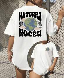 Camiseta Básica Religiosa Evangélica Assim Na Terra Como No Céu - Branco - Visão 2