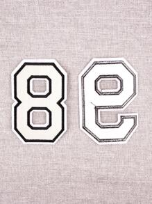 1個大號白色刺繡數字0-9衣裝貼片,可diy的棒球外套和大衣的數字徽章,可熨燙 - 杏色 - 查看 7