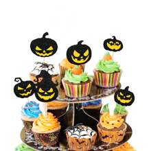 1 套万圣节主题蛋糕装饰，包括闪亮的 Boo House、南瓜、蝙蝠杯蛋糕装饰、尖叫杯杀手蛋糕装饰、女巫帽蛋糕装饰，适合万圣节派对、圣诞节 - 多色 - 查看 11