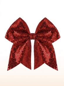 1 bucă mare, mare, 7 inch, cu sclipici, clemă cu fundă cu paiete, accesorii de păr pentru petrecere, pentru adolescenți, fete, copii, 1 buc (roz fierbinte)