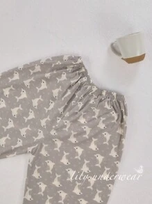 PIJAMA DE DELFINES 100% DE ALGODON - Gris - Ver 3