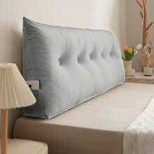 1pc Triangular Headboard Pillows Twin/Queen/King Size Head Roll Pillow Bed Wedge Pillow Large Bolster Bed Rest Reading Pillows Backrest Positioning Support Pillows With Side Pockets Bolster Cushion - 灰色 - 查看 7