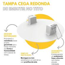 Blind Cover Round Mirror Recessed Plate For Ceiling Lamp Cutout - ARTBOX3D - 黑色 - 查看 2