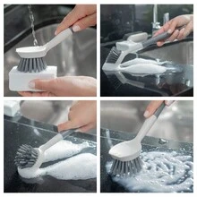 Escova De Limpeza Multiuso Arredondada Limpeza Tapetes Estofados Esfregão Cantos Sofás Flow Ou - Bege