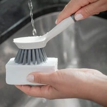 Escova De Limpeza Multiuso Arredondada Limpeza Tapetes Estofados Esfregão Cantos Sofás Flow Ou - Bege