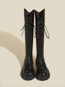 2024新款女士中筒/及膝系带靴，夏季/初秋，派对装