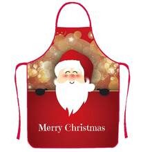 Christmas Apron With Cartoon Print, Adjustable Strap Home Kitchen Cooking Party Supplies - Multicolor - View 5