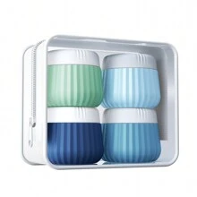 GGGold 4pcs [TSA]Approved Silicone Travel Containers Set, Leak-Proof Cream Jars With Transparent Bag, For Face Body Hand Lotion Skincare.Suitable For [ Travel]  And Shipping Seasons