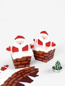 7pcs Cute Santa Chimney Candy Box Perfect For Christmas Party Favor And Packaging Christmas Decorations Christmas Decor Christmas Gifts Christmas Party Supplies Christmas Gift Bags Christmas Bags Christmas Stickers - Multicolor - View 5