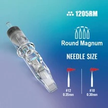 YILONG 10pcs/Pack Tattoo Needles RL RS M1 Size Professional Disposable Transparent Needles Permanent Eyebrow Lip Makeup Needles Suitable For Tattoo Machine Pen - Blue - View 17