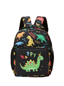 2pcs Kids' Cartoon Pattern Shoulder Backpacks/Chest Bags, Random Printed Positions