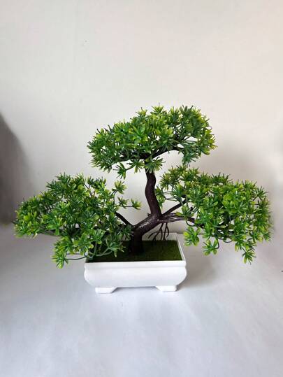 1pc Plastic Artificial Potted Plant, Fake Potted Ornament For Table Decoration, Valentine Day, Gift Gifts Birthday Graduation