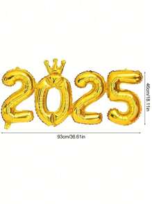 2025 皇冠数字铝箔气球、派对装饰、拍照道具用品、家居装饰、生日快乐派对装饰、婚礼装饰、周年纪念派对装饰、单身派对装饰、求婚告白装饰、情人节派对装饰 - 彩色 - 查看 8